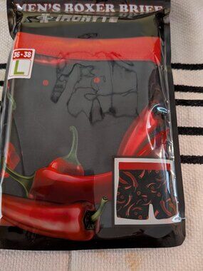 Ironyte Chili Peppers Spicy Mens Size L Novelty Boxer Briefs Underwear